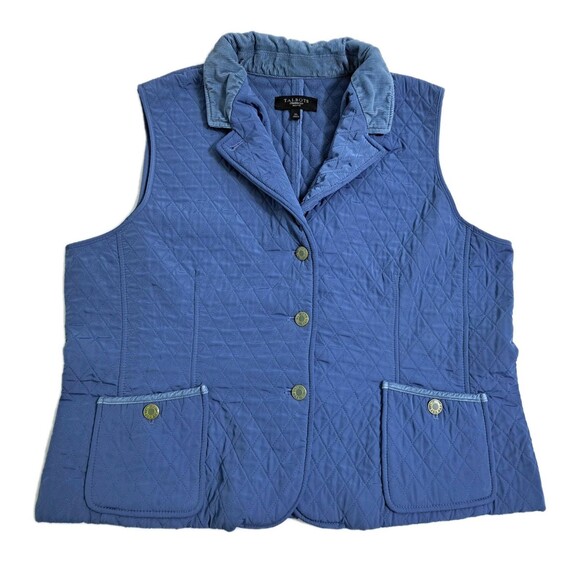 Talbots Jackets & Blazers - Talbots Blue Quilted Vest Size XL Petites Jacket Button